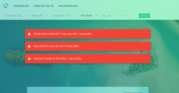 lỗi thường gặp khi tạo khảo sát