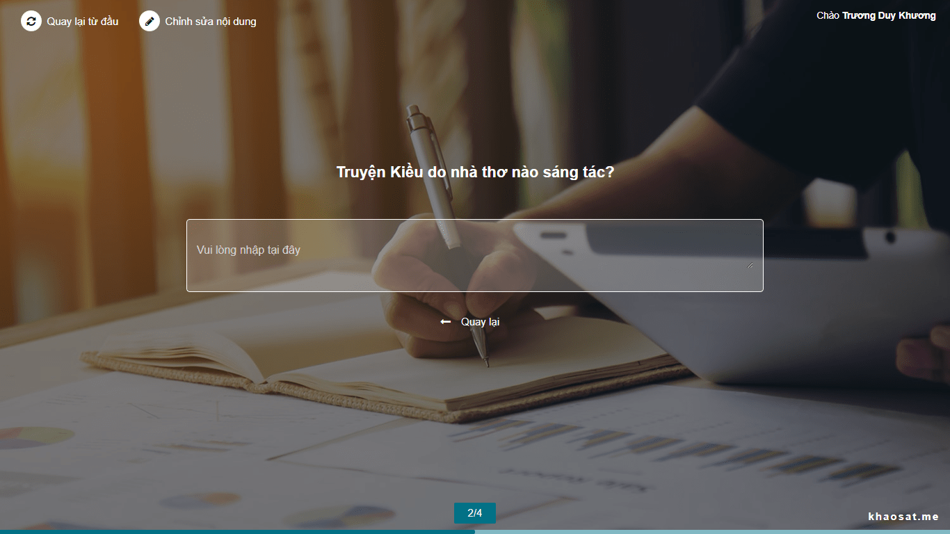 các trang khảo sát trực tuyến uy tín