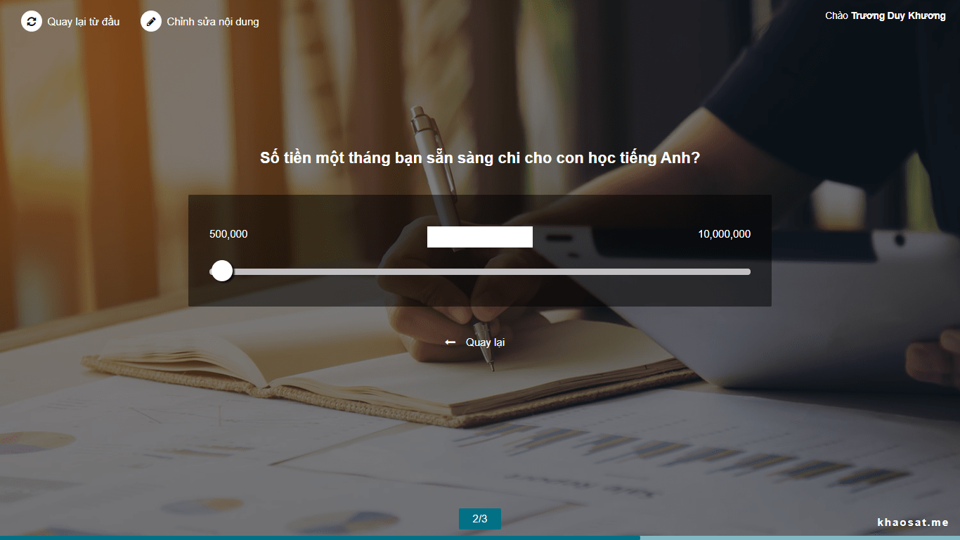 tạo khảo sát online