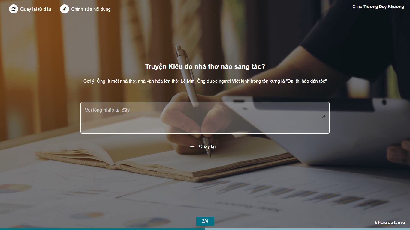 survey khảo sát