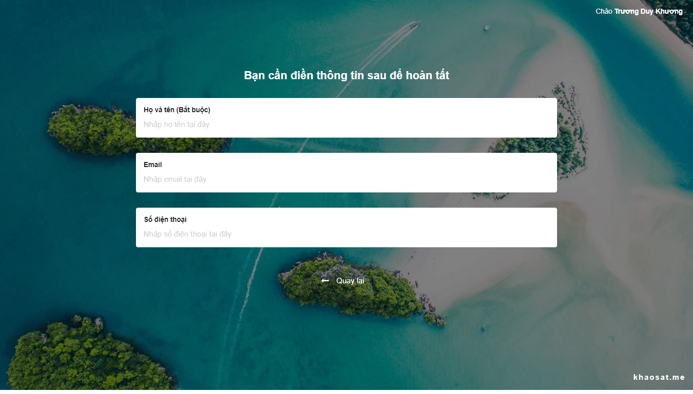 tính năng hỏi thông tin khách hàng