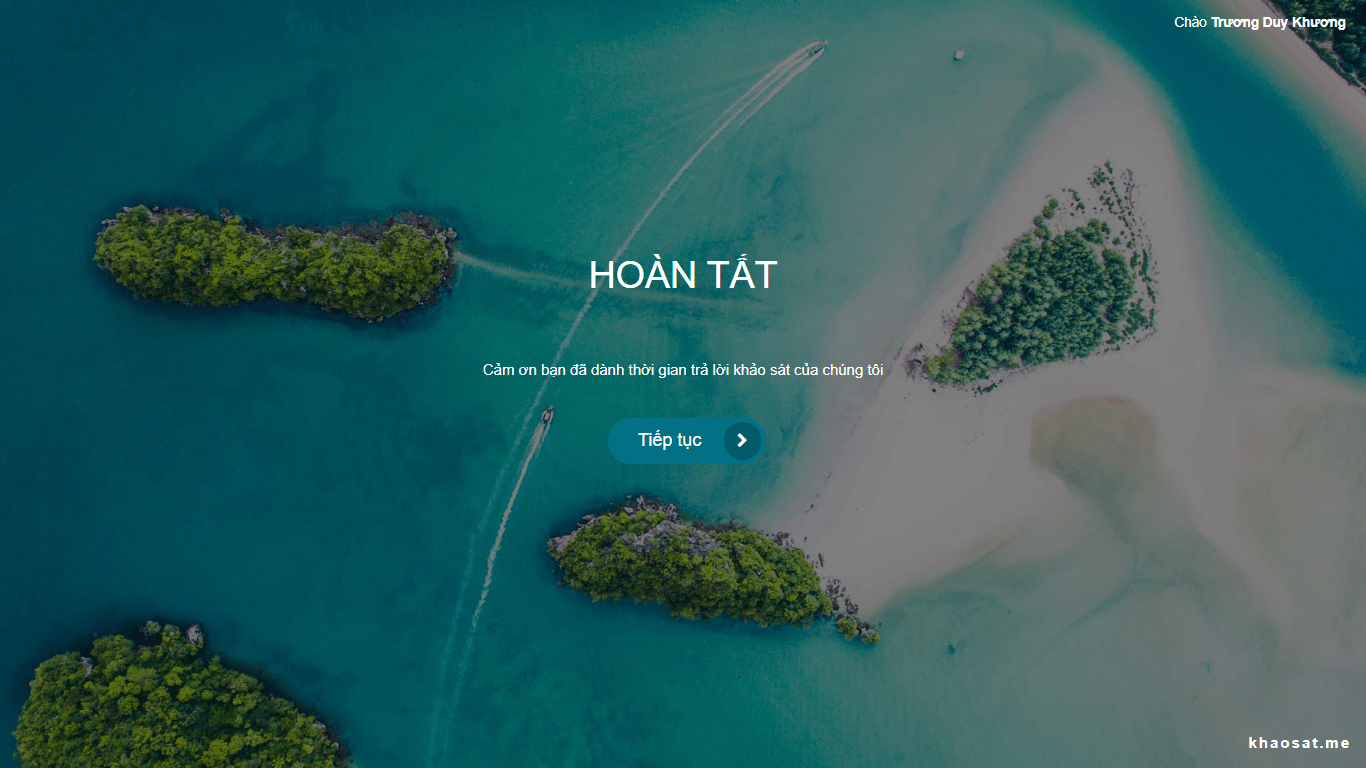 hướng dẫn các tính năng trang hoàn tất