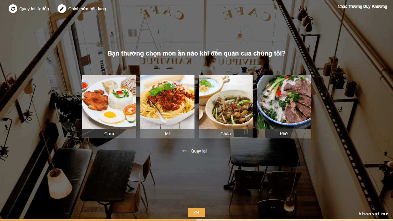 bảng khảo sát thị trường