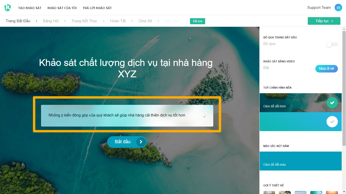 cách làm bảng khảo sát